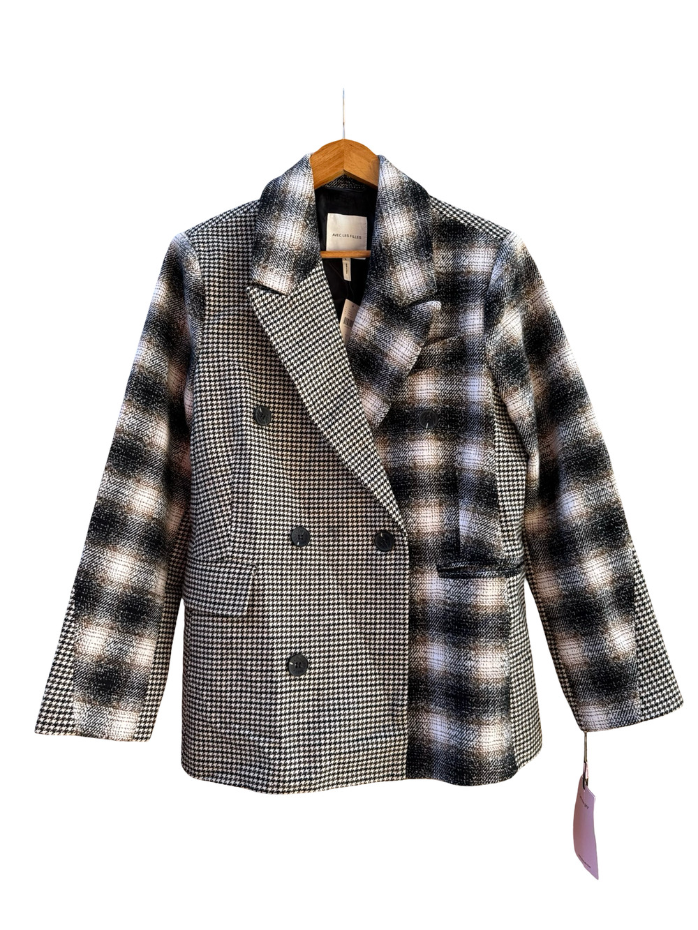 Anthropologie Avec Les Fillles Mixed Plaid Menswear Blazer Size L